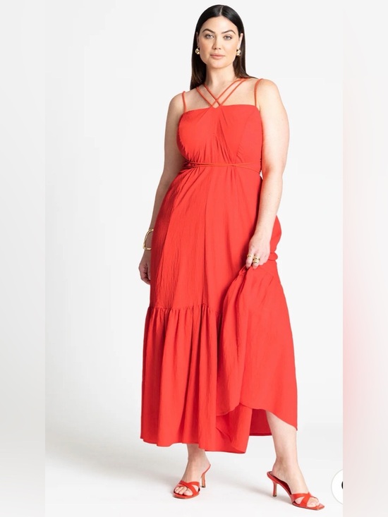 Eloquii Dresses & Skirts - NWT Eloquii Nordstrom Red Strappy Tiered Maxi Dress Wedding Resortwear vacation